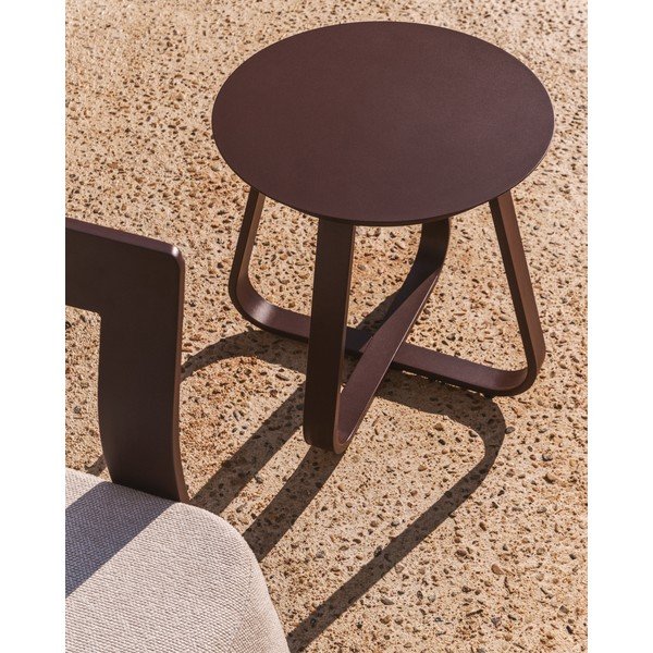 Iš metalo apvalios formos sodo šoninis staliukas ø 48 cm Tamaris – Kave Home-image-3