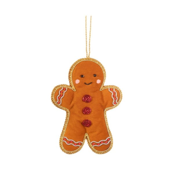 Iš tekstilės rankų darbo eglutės papuošimas 10 cm Gingerbread – Sass & Belle