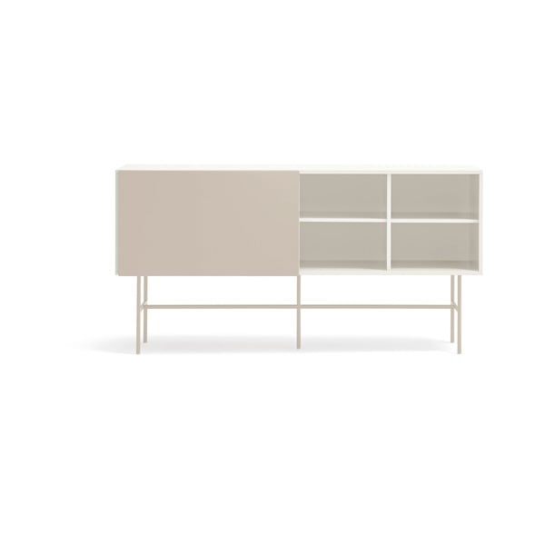 Žema šoninė spintelė smėlio spalvos/kreminės spalvos su stumdomomis durimis 180x91 cm Nube – Teulat-image-3