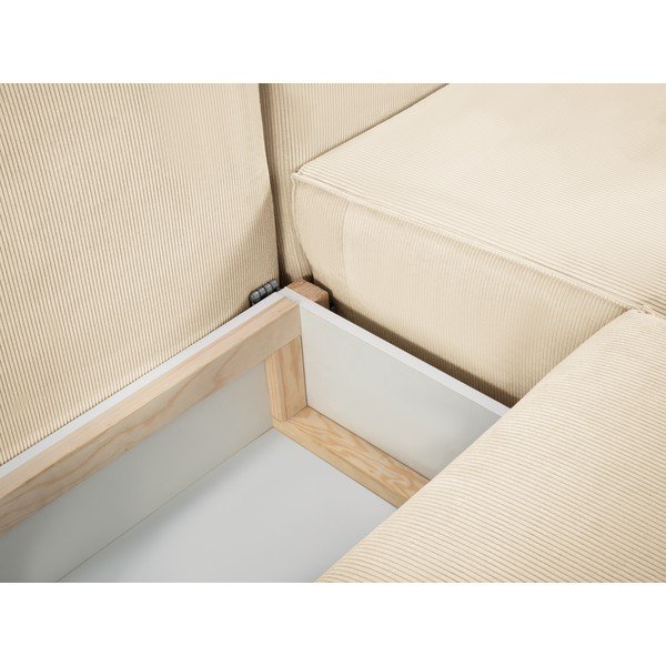 Smėlio spalvos aksominė U formos sofa-lova Mazzini Sofas Azalea-image-1