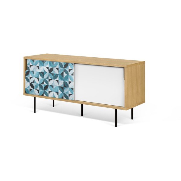 Mažas ąžuolinis TV staliukas su metalinėmis kojomis TemaHome Dann Morocco-image-2