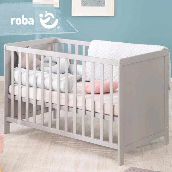 Vaikiška lovelė šviesiai pilkos spalvos 60x120 cm – Roba-image-3