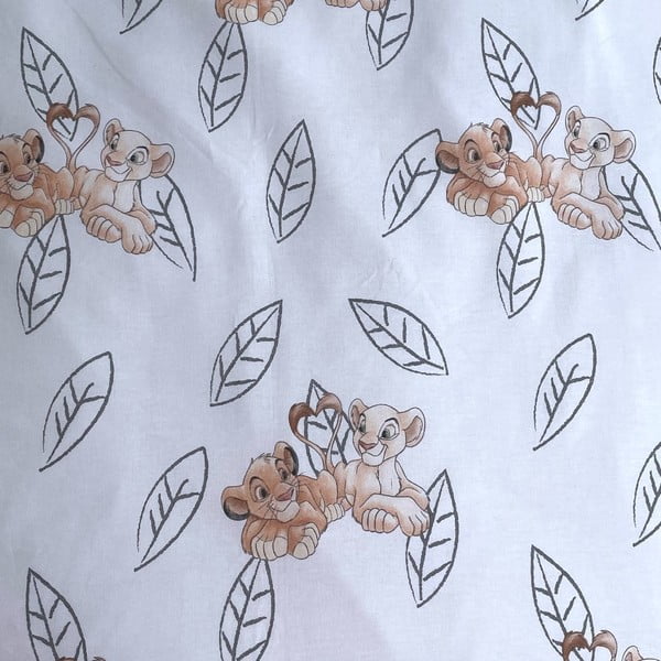 Šviesiai geltonos spalvos iš medvilnės viengulė vaikiška patalynė su žėrinčiu efektu 140x200 cm Lion King "Best friends" – Jerry Fabrics-image-4