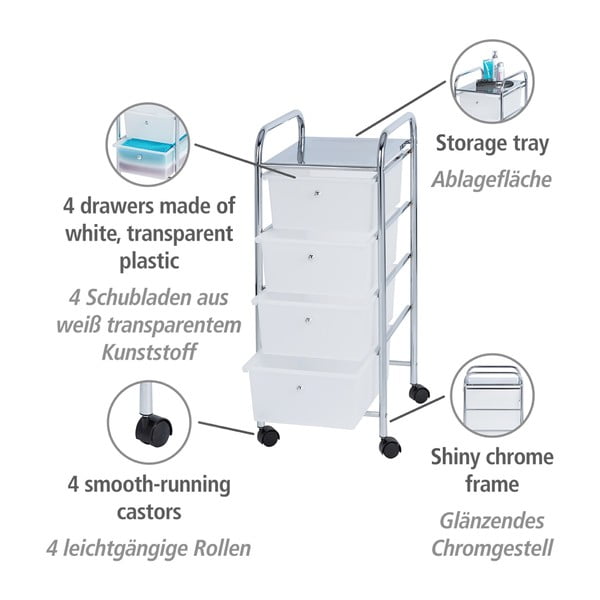 Mobili vonios kambario lentyna su 4 stalčiais Wenko Messina-image-3