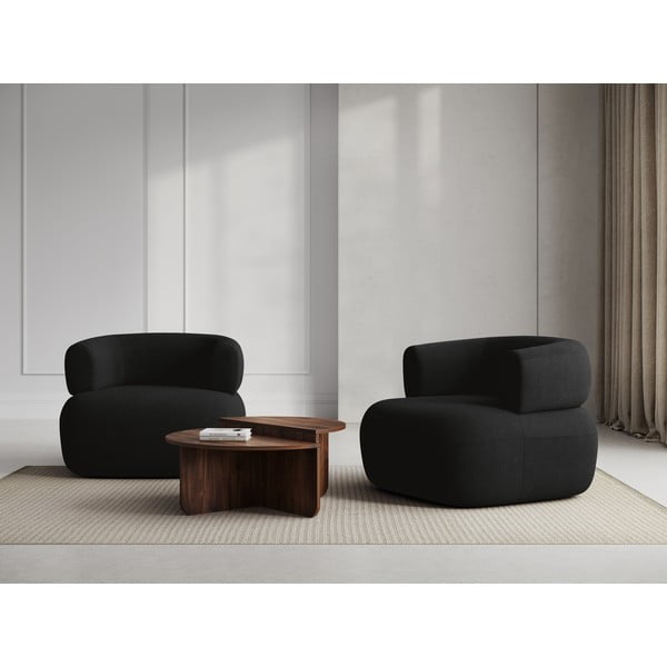 Iš boucle krėslas juodos spalvos Jenny – Micadoni Home-image-1