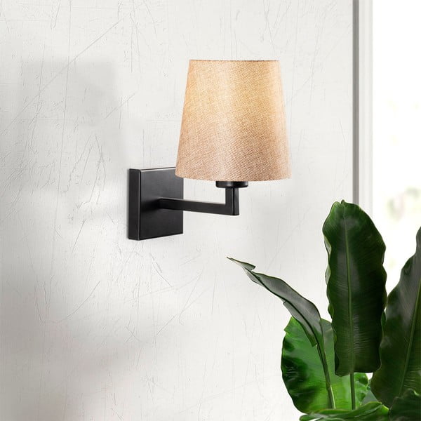 Juodos spalvos/kreminės spalvos sieninė lempa ø 18 cm Profil – Opviq lights-image-1
