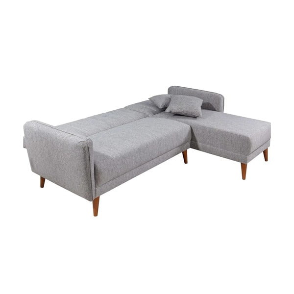 Sulankstoma kampinė sofa šviesiai pilkos spalvos (su kairiuoju kampu) Aqua – Balcab Home-image-4