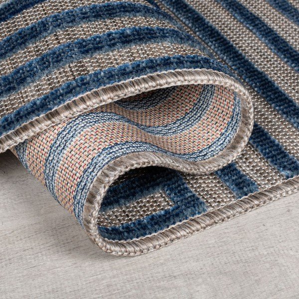 Tamsiai mėlynos spalvos lauko ir vidaus kilimas 120x170 cm Vigo Blocks – Flair Rugs-image-2