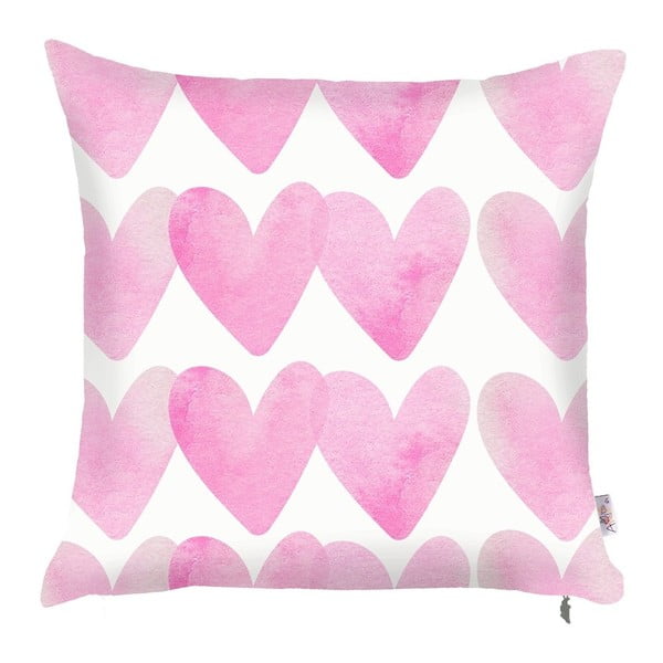 Rožinis pagalvės užvalkalas Mike & Co. NEW YORK Corazones, 43 x 43 cm
