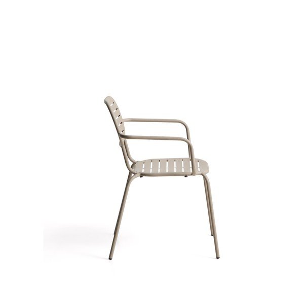 Taupe spalvos metalinė sodo kėdė Brai – Kave Home-image-3