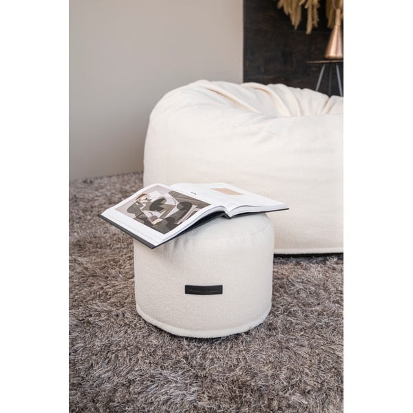 Kreminės spalvos iš boucle sėdmaišis Mini – SLOWDOWN-image-1