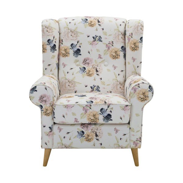 Baltomis gėlėmis puoštas krėslas Max Winzer Anton-image-2