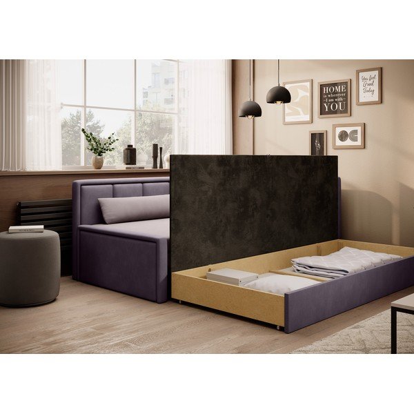 Rožinės spalvos iš šenilinio audinio sulankstoma/su sandėliavimo vieta sofa 214 cm Fulgeo – ELTAP-image-3