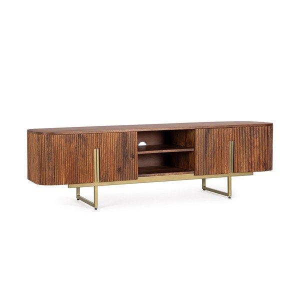 Natūralios spalvos iš mango masyvo TV spintelė 180x45x40 cm Vilas – Bizzotto