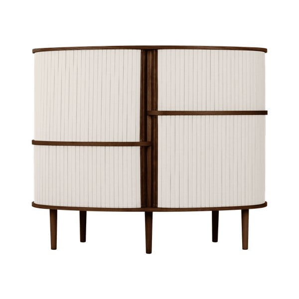 Rudos spalvos/smėlio spalvos spintelė iš ąžuolo su stumdomomis durimis 120x100x50 cm Audacious – UMAGE