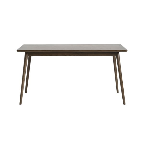 Prailginamas valgomojo stalas rudos spalvos su ąžuolo dekoro stalviršiu 150x90 cm Barrali – Unique Furniture