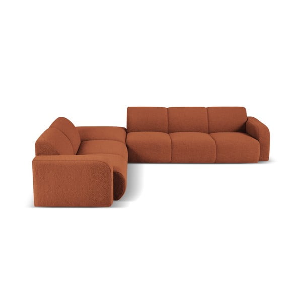 Kampinė sofa rudos spalvos iš boucle (su kairiuoju kampu) Molino – Micadoni Home