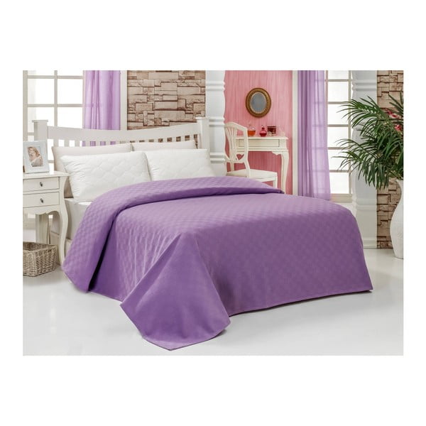 Violetinė medvilninė lengva lovatiesė Parela, 200 x 240 cm