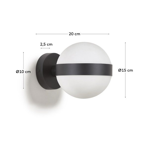 Juodas sieninis šviestuvas ø 15 cm Anasol - Kave Home-image-3