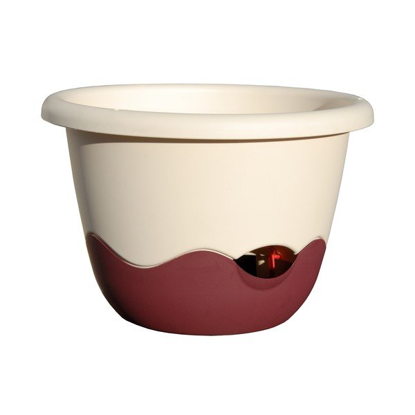 Baltos ir raudonos spalvos pakabinamas savaiminio laistymo vazonas Plastia Mareta, 25 cm ilgio-image-1