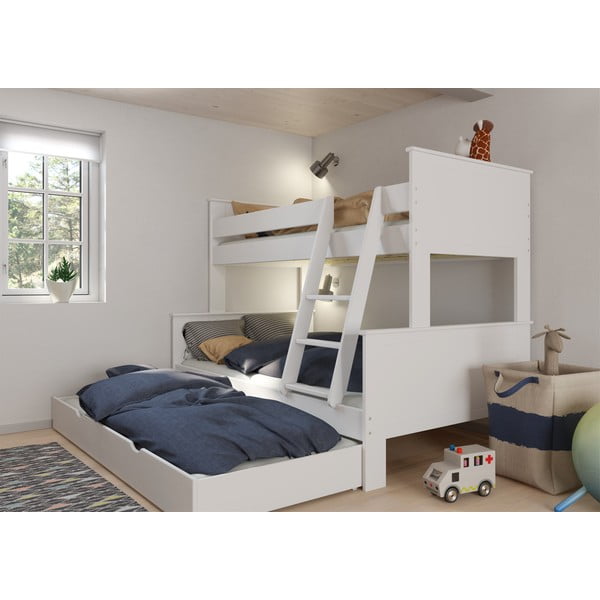 Balta dviaukštė lova 120x200 cm Alba - Tvilum-image-1