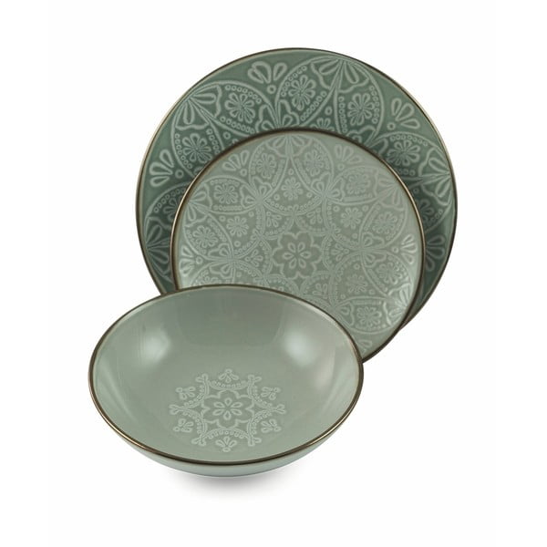 18 dalių spalvotų akmens masės indų rinkinys "Villa d'Este Baku-image-2