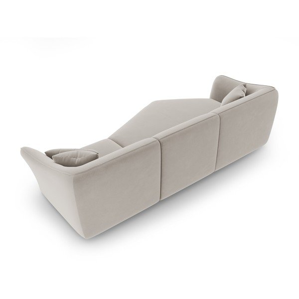Iš velveto kampinė sofa smėlio spalvos Tokyo – Cosmopolitan Design-image-4