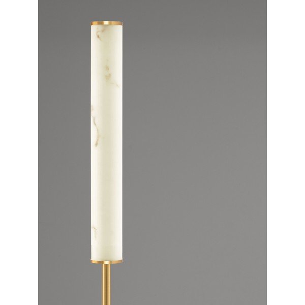Baltos spalvos/žalvario spalvos pastatomas šviestuvas LED su marmuro dekoru (aukštis 140 cm) Nolia – Nova Luce-image-1