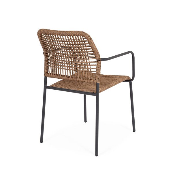 Tamsiai pilkos spalvos/natūralios spalvos metalinė sodo kėdė Jable – Bizzotto-image-4