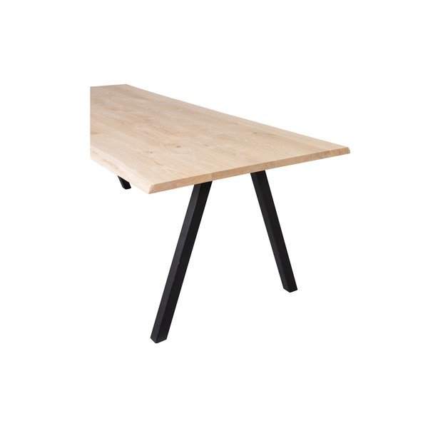 Valgomojo stalas su ąžuolo medienos stalviršiu WOOOD Tablo, 199 x 90 cm-image-4