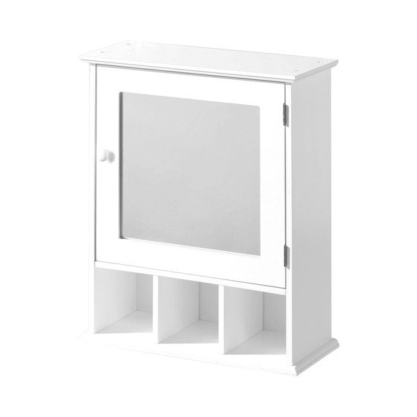 Pakabinama/su veidrodžiu vonios daiktadėžė baltos spalvos 46x58 cm Port – Premier Housewares