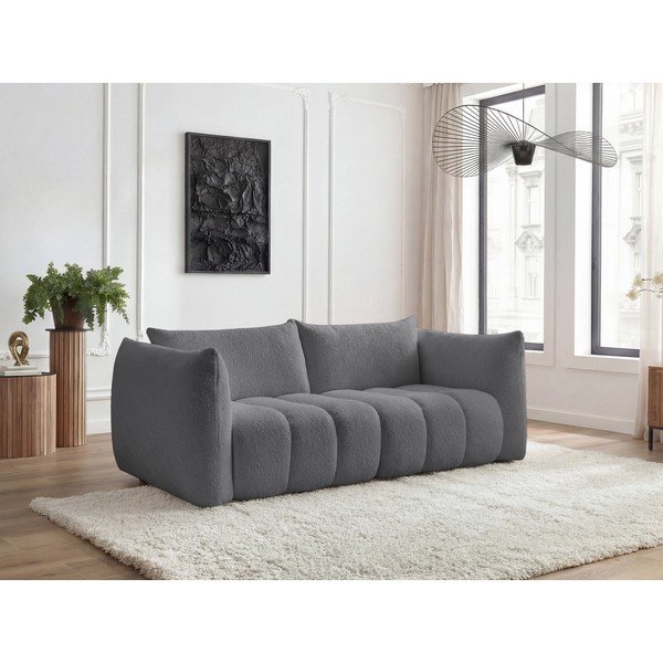 Pilkos spalvos sofa iš boucle 234 cm Azra – Bobochic Paris-image-1