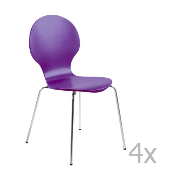 4 violetinės spalvos "Actona Marcus" valgomojo kėdžių rinkinys