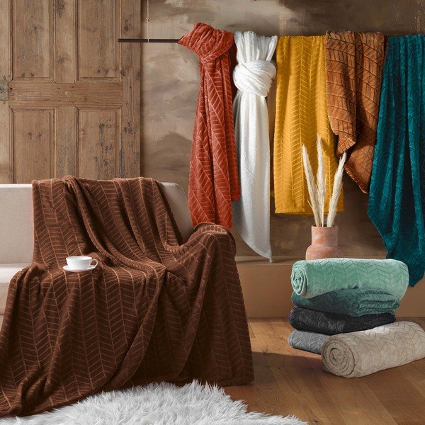 Žalios spalvos iš mikroflanelės lovatiesė 180x220 cm Arya – douceur d'intérieur-image-3