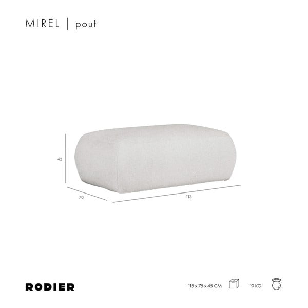 Kreminės spalvos iš boucle taburetė Mirel – Rodier-image-3