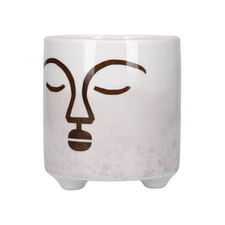 Baltos ir rožinės spalvos keraminis vazonas Kitchen Craft Terracotta Face