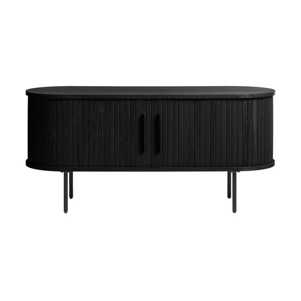 Juodos spalvos ąžuolinis TV staliukas 120x56 cm Nola - Unique Furniture