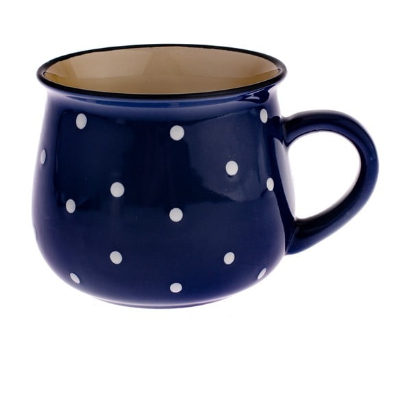 Mėlynas keraminis puodelis su taškeliais "Dakls Premio", 770 ml