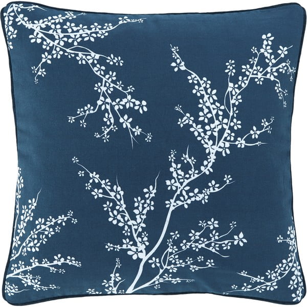 Mėlynos spalvos medvilninis dekoratyvinis pagalvės užvalkalas Westwing Collection Jada, 40 x 40 cm