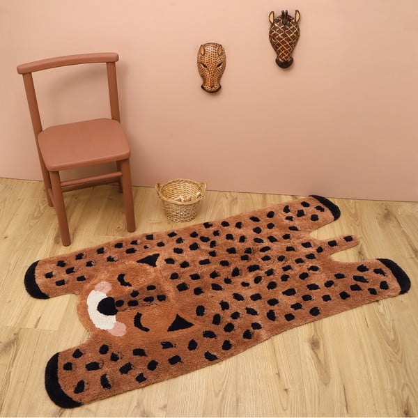 Rankų darbo medvilninis vaikiškas kilimas Nattiot Little Cheetah, 65 x 125 cm-image-4