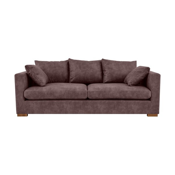 Iš dirbtinės odos sofa tamsiai rudos spalvos 225 cm Hamburg – Scandic-image-2