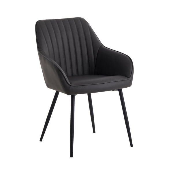 Tamsiai pilkos spalvos iš audinio valgomojo kėdžių komplektas su porankiais 2 vnt. Nolan Stripe – Unique Furniture