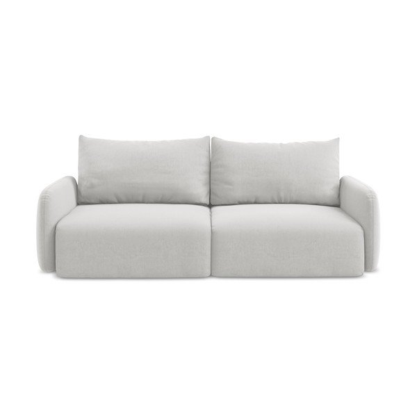 Šviesiai pilkos spalvos sulankstoma/su sandėliavimo vieta sofa iš velveto 238 cm Kalena – Makamii