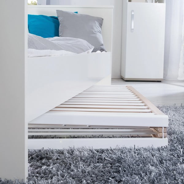 Vaikiška lovelė baltos spalvos/natūralios spalvos ant ratukų 60x120 cm Fold up – Roba-image-1
