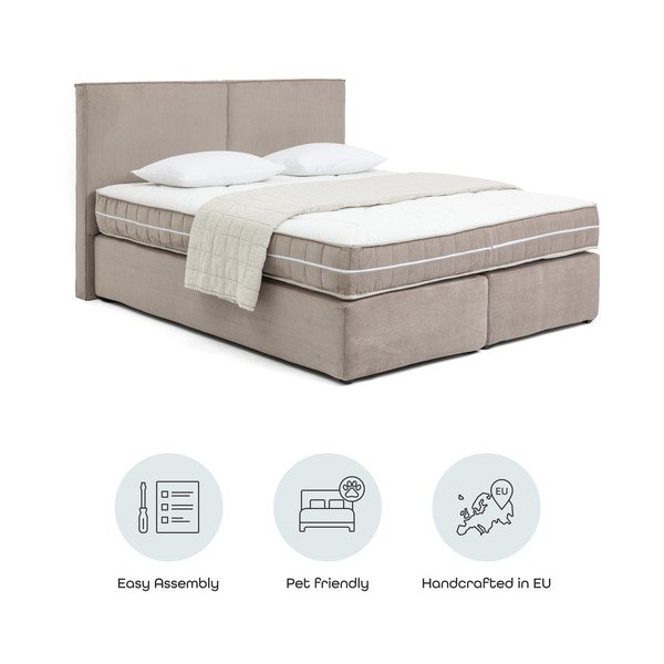 Taupe spalvos spyruoklinė lova 180x200 cm Olia Bold – Bonami Selection-image-4