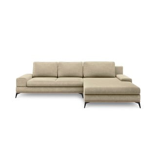 Smėlio spalvos kampinė sofa-lova Windsor & Co Sofos Planet, dešinysis kampas