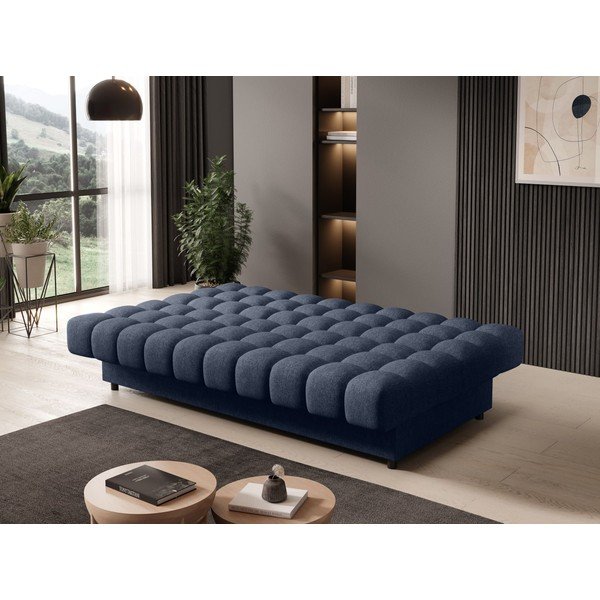 Mėlynos spalvos iš šenilinio audinio sulankstoma/su sandėliavimo vieta sofa 197 cm Clareta – ELTAP-image-4
