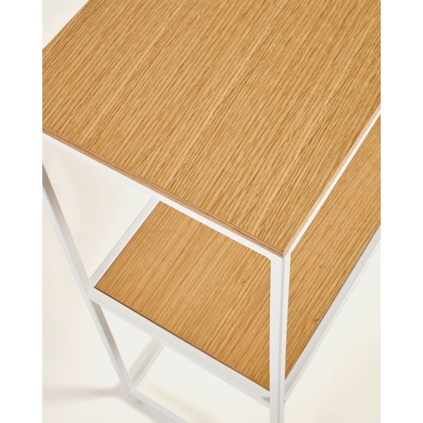 Baltos spalvos/natūralios spalvos konsolinis staliukas iš ąžuolo 30x120 cm Yoana – Kave Home-image-2