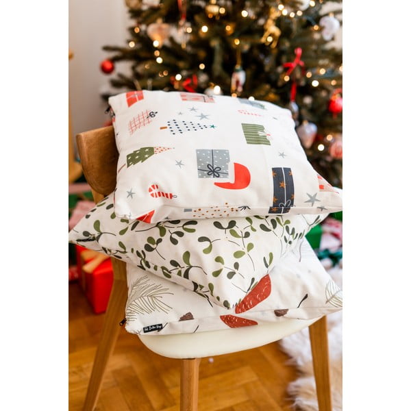 Dekoratyviniai pagalvių užvalkalai 4 vnt. su Kalėdų motyvu 45x45 cm Santa – Butter Kings-image-1