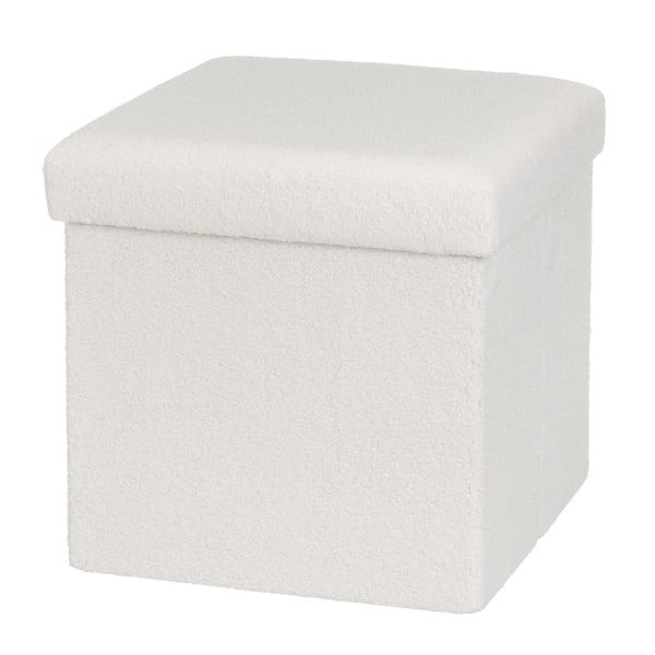 Iš boucle pufas baltos spalvos Ecru – Casa Selección